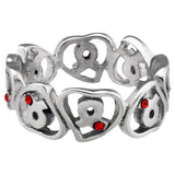 Diabetes Awareness Hearts Stainless Steel Ring - Aaria Tees Aaria Tees