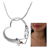 Diabetes Hope for a Cure Sterling Heart Necklace - Aaria Tees Aaria Tees