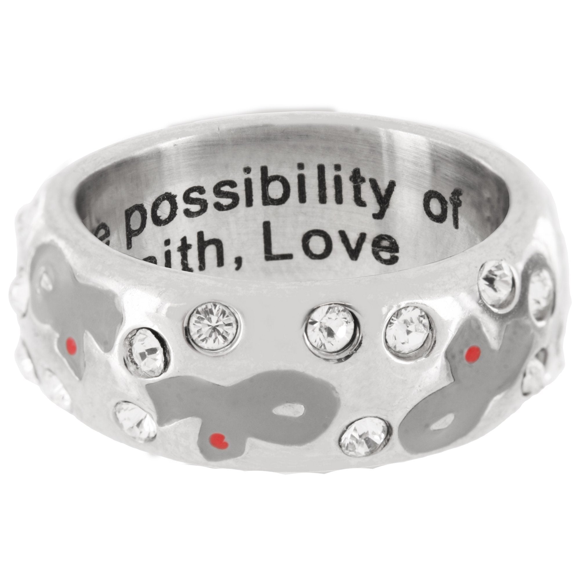 Diabetes Ribbon Swarovski Crystal Ring - Aaria Tees Aaria Tees