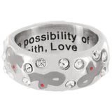 Diabetes Ribbon Swarovski Crystal Ring - Aaria Tees Aaria Tees