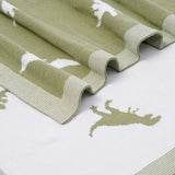 Dinosaur Jacquard Knit Baby Blanket - Aaria Tees Aaria Tees
