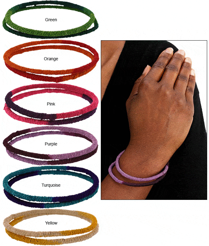 Dip Dyed Sisal Bangle Set - Aaria Tees Aaria Tees