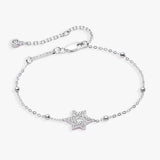 Star of David Delicate Pave Beaded Chain Bracelet - Aaria Tees Aaria Tees