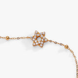 Star of David Delicate Pave Beaded Chain Bracelet - Aaria Tees Aaria Tees