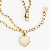 Heart Charm Double Paperclip Chain Bracelet - Aaria Tees Aaria Tees