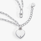 Heart Charm Double Paperclip Chain Bracelet - Aaria Tees Aaria Tees