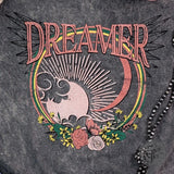 Dreamer Grey Mineral Wash Short Sleeve Crewneck Tee - Aaria Tees Aaria Tees