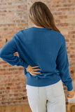 Dusk Blue Howdy Embroidered Graphic Western Sweater - Aaria Tees Aaria Tees