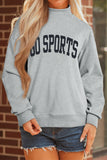 Gray Mock Neck GO SPORTS Graphic Sweatshirt Aaria Tees