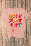Pink Summer Food Bow Crawfish Printed T Shirt Aaria Tees