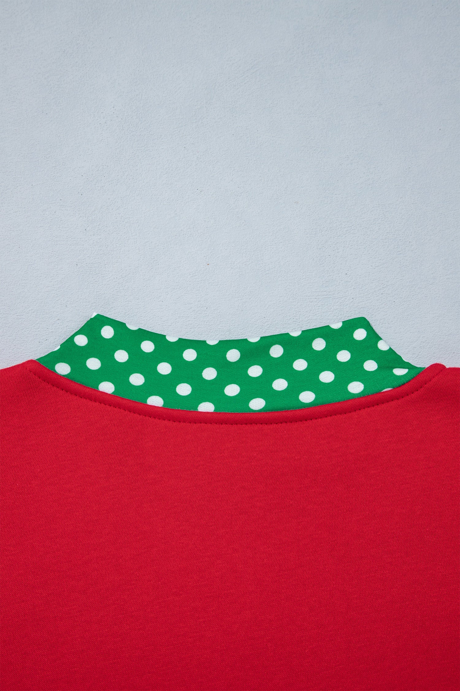 Sail Blue Polka Dot Letter Print Contrast Trim Mock Neck Sweatshirt - Aaria Tees Aaria Tees