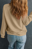 Khaki Merry & Bright Christmas Tree Print Pullover Sweatshirt - Aaria Tees Aaria Tees
