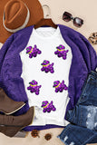 White Sequin Balloon Puppy Graphic Mardi Gras Tee Aaria Tees