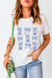 White Bowknot Bunny Graphic Easter Fashion T Shirt Aaria Tees