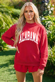 Racing Red ALABAMA/ AL Double Side Printed High Neck Reversible Baggy Sweatshirt - Aaria Tees Aaria Tees