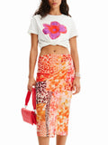 Flower Graphic Round Neck T-Shirt Aaria Tees