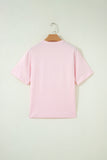 Pink PRAY Sequin Leopard Multiple Patched Graphic Tee - Aaria Tees Aaria Tees