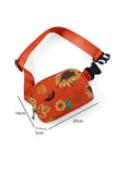 Orange Pumpkin Sunflower Halloween Graphic Crossbody Bag - Aaria Tees Aaria Tees