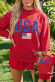 Light Grey Mock Neck Reversible USA/America Graphic Sweatshirt - Aaria Tees Aaria Tees