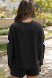 Carbon Grey Halloween Ghost Graphic Corded Pullover and Shorts Two Piece Set Aaria Tees
