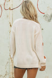 White Pumpkin Print Open Front Drop Shoulder Midi Cardigan - Aaria Tees Aaria Tees