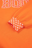 Sail Blue Polka Dot Letter Print Contrast Trim Mock Neck Sweatshirt - Aaria Tees Aaria Tees