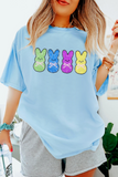 Light Blue Sequin Bunny Doll Graphic Casual T Shirt Aaria Tees