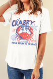 White Coquette Crabby Vacation Graphic Tee Aaria Tees