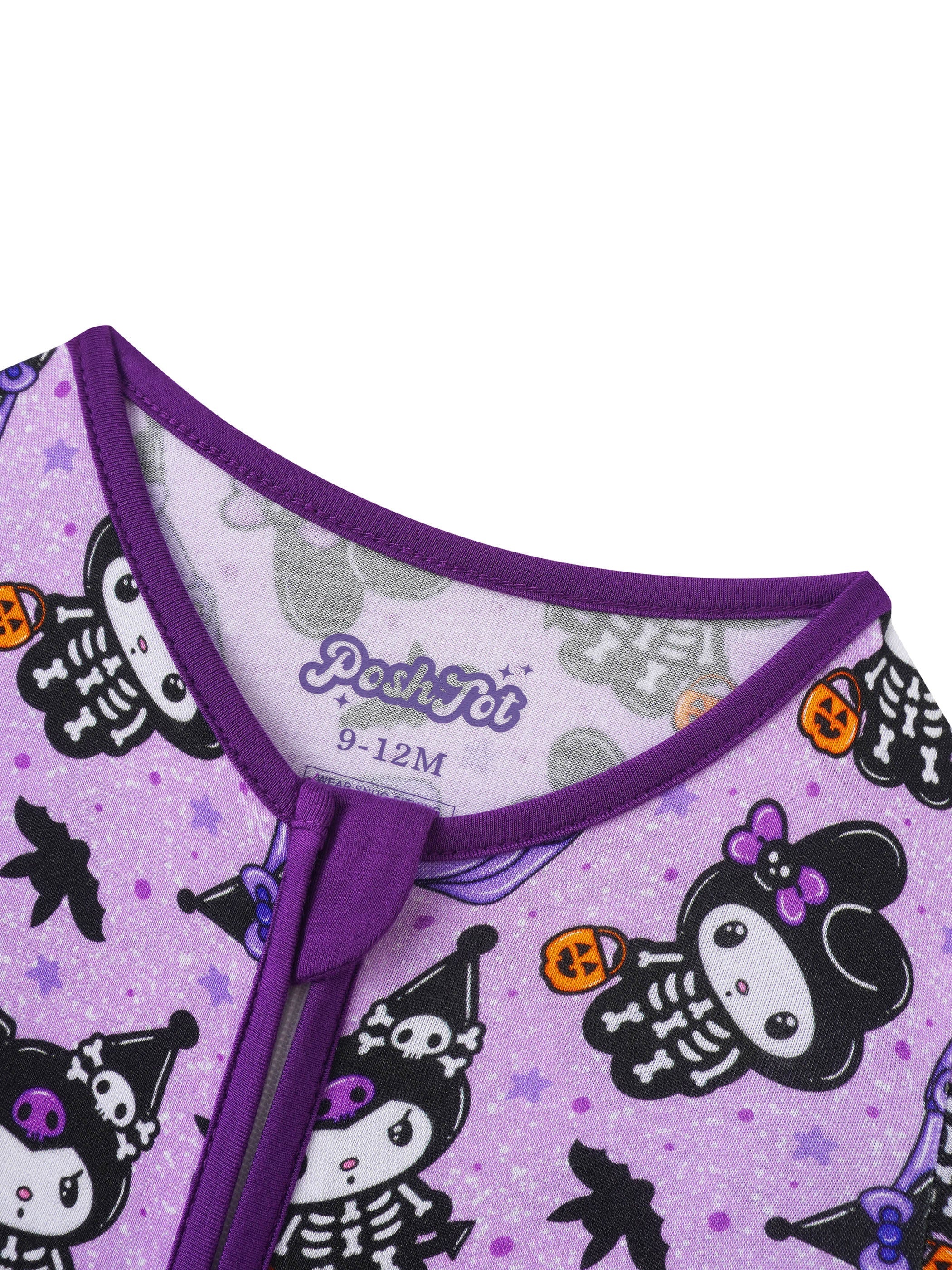 PoshTOT Sanrio Kuromi Purple Bamboo Baby Convertible Zippy Romper - Aaria Tees Aaria Tees