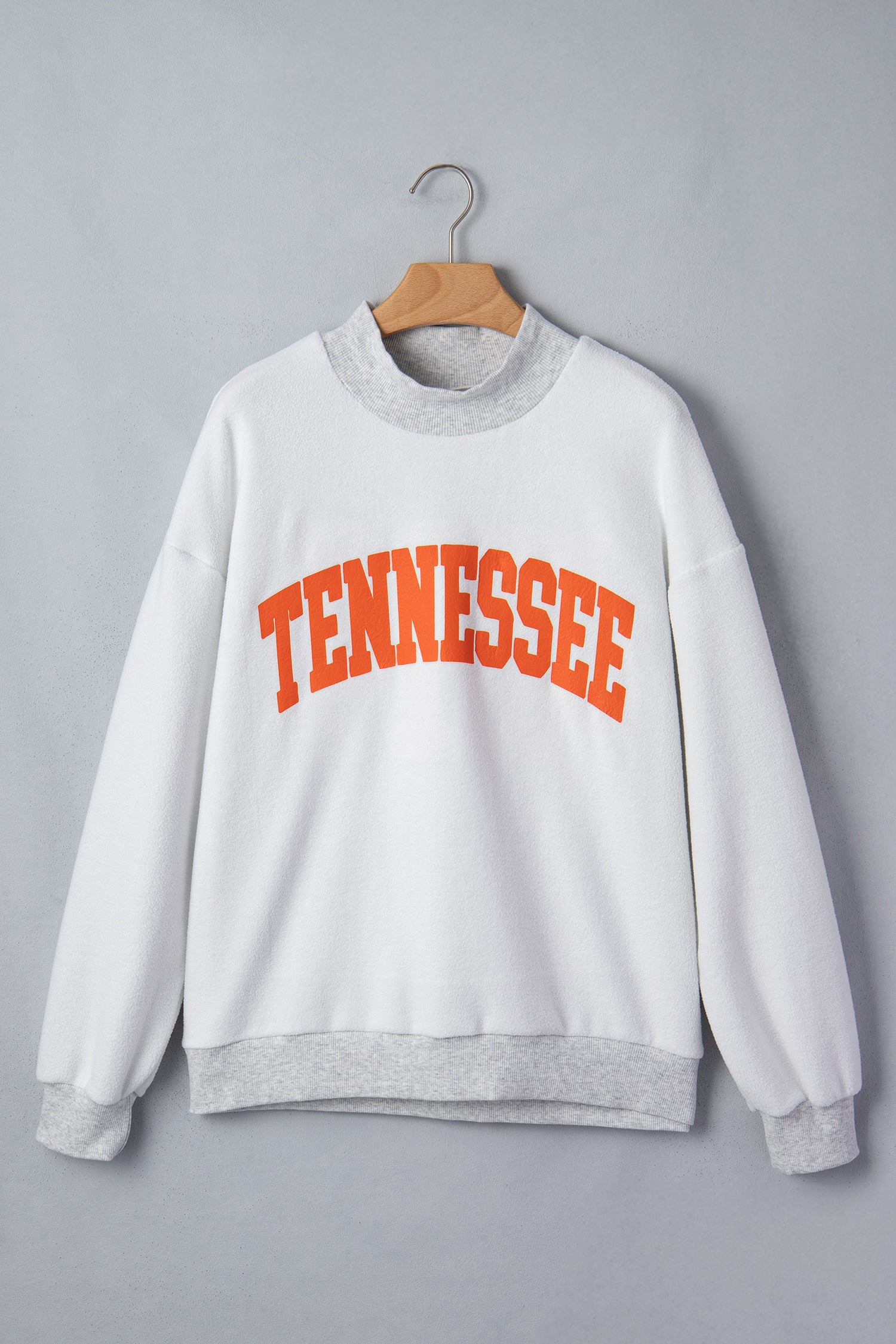 Light Grey TN TENNESSEE Double Printed Reversible Mock Neck Sweatshirt - Aaria Tees Aaria Tees