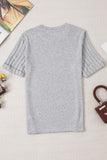 Bow Graphic Round Neck Short Sleeve T-Shirt Aaria Tees