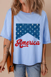 Myosotis America Fashion Print Relaxed T Shirt - Aaria Tees Aaria Tees