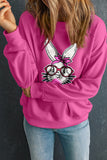 Bonbon Bubble Gum Rabbit Sequin Graphic Drop Shoulder Sweatshirt Aaria Tees