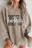 Khaki Kentucky KY Leopard Lettering Ribbed Baggy Sweatshirt Aaria Tees