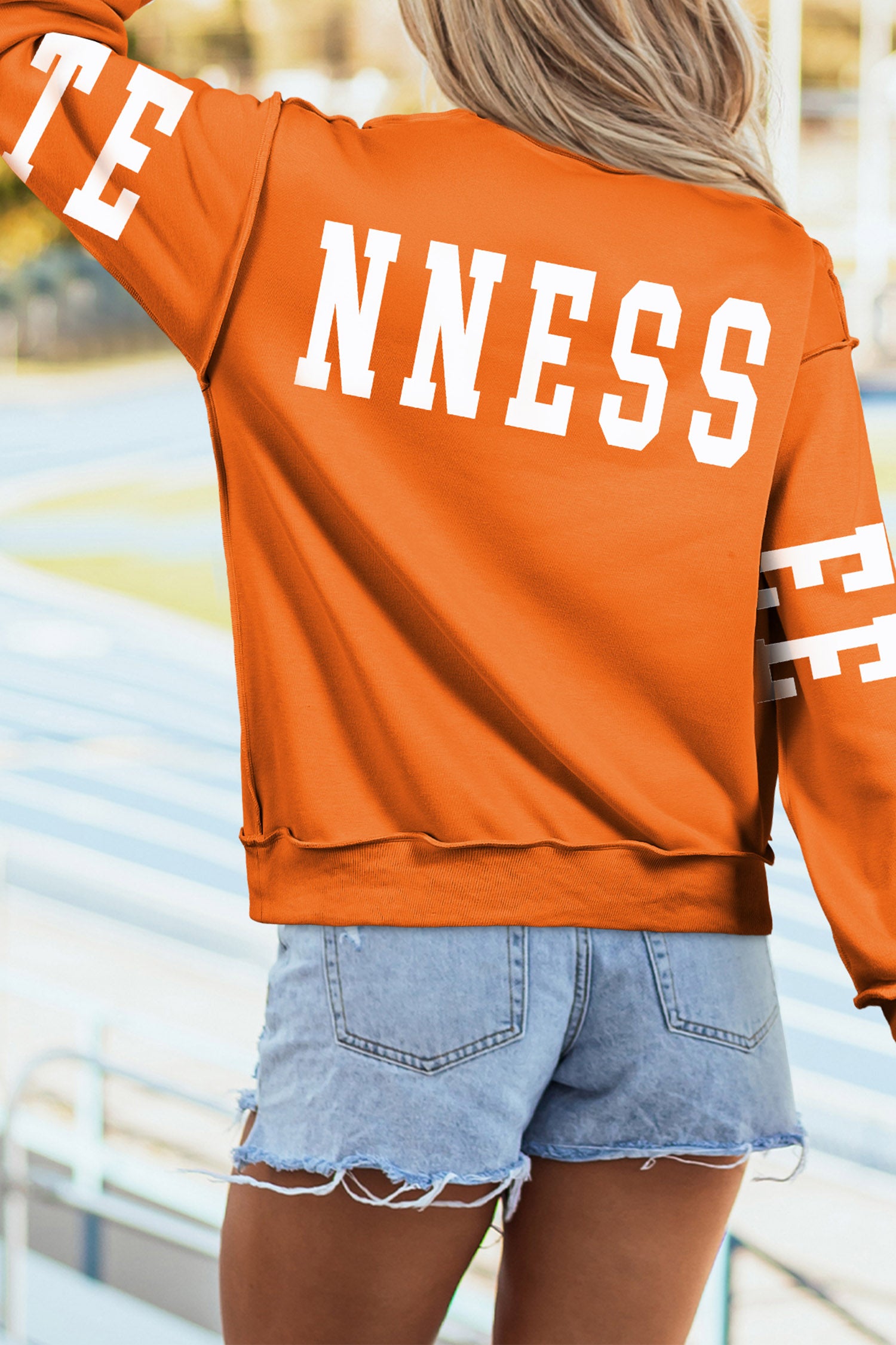 Carrot TN TENNESSEE Letter Print Exposed Seam Detail High Neck Sweatshirt - Aaria Tees Aaria Tees