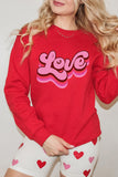 Red Love Printed Crewneck Valentines Pullover Sweatshirt - Aaria Tees Aaria Tees