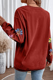 Racing Red Turkey Graphic Corded Baggy Sweatshirt Aaria Tees