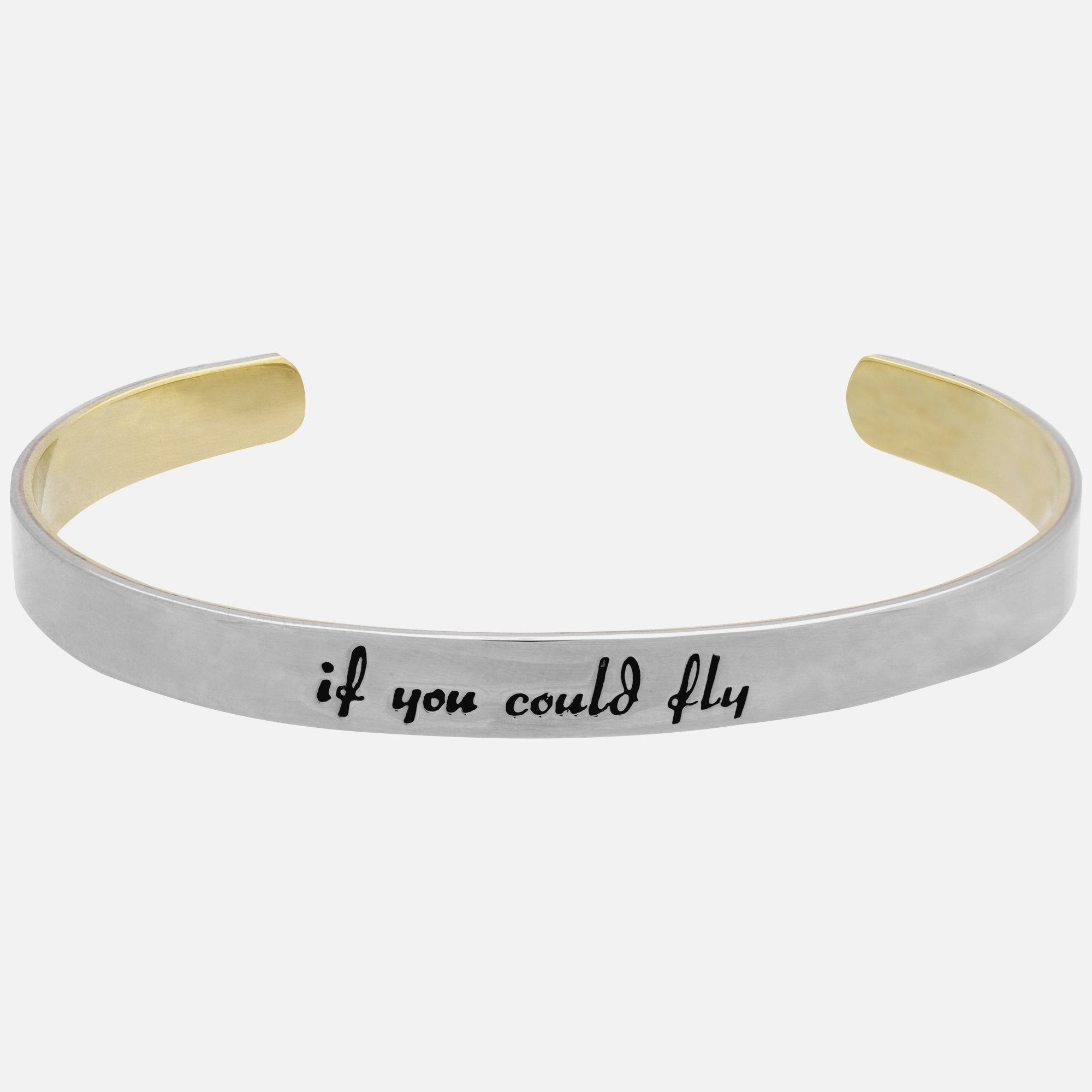 If You Could Fly Mixed Metals Cuff Bracelet - Aaria Tees Aaria Tees