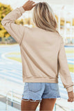 Apricot Sequin Spooky Season Graphic Mock Neck Halloween Sweatshirt Aaria Tees