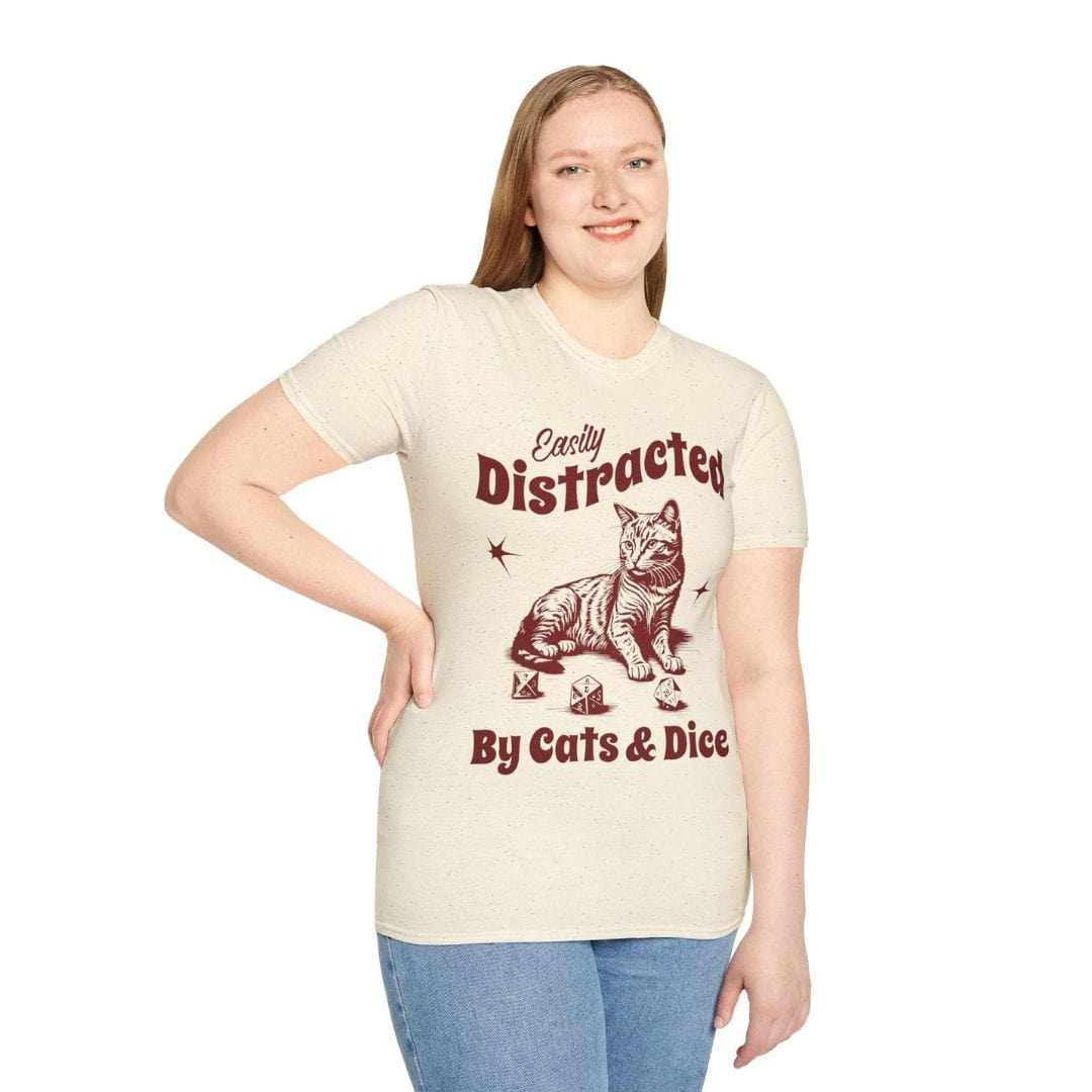 Easily Distracted By Cats & Dice Shirt - Aaria Tees Aaria Tees