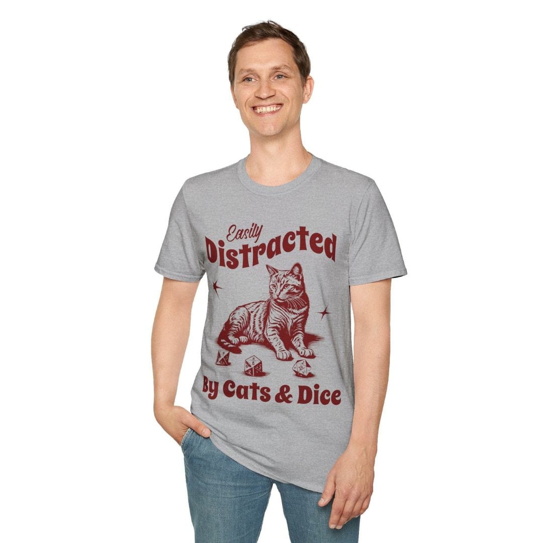 Easily Distracted By Cats & Dice Shirt - Aaria Tees Aaria Tees