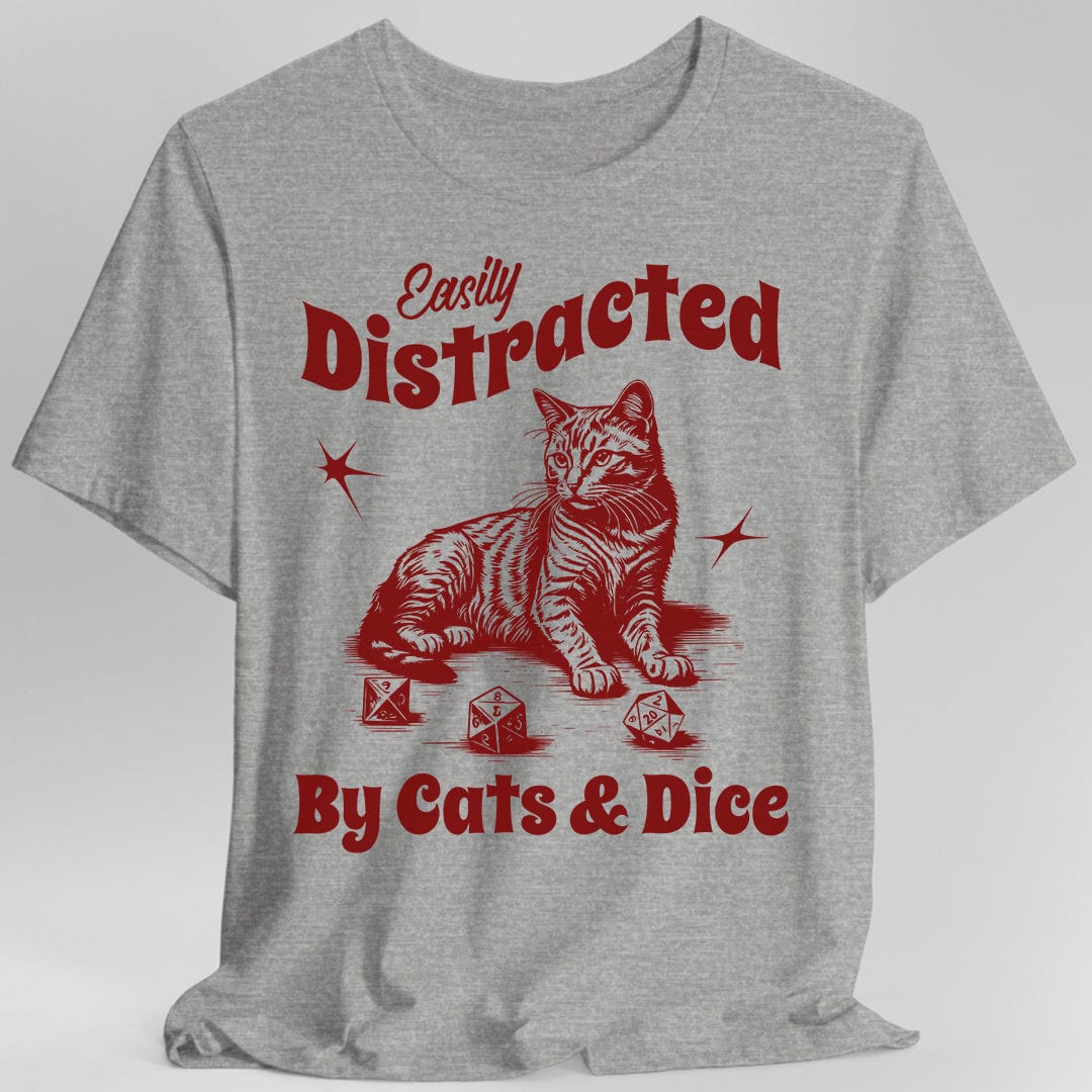 Easily Distracted By Cats & Dice Shirt - Aaria Tees Aaria Tees