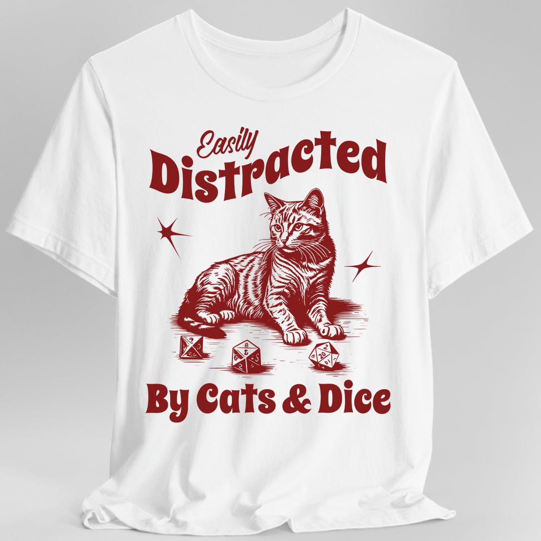 Easily Distracted By Cats & Dice Shirt - Aaria Tees Aaria Tees