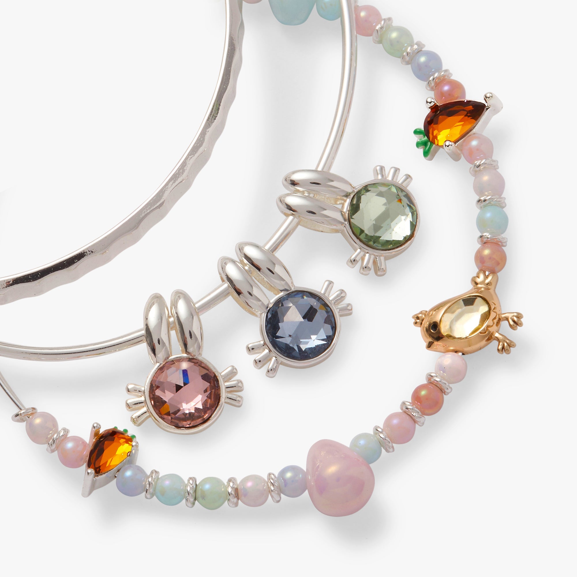 Crystal Bunny Bangles Set of 3 - Aaria Tees Aaria Tees