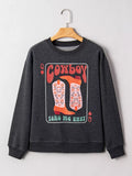 Cowboy Queen Card Drop Shoulder Graphic Sweatshirt Aaria Tees