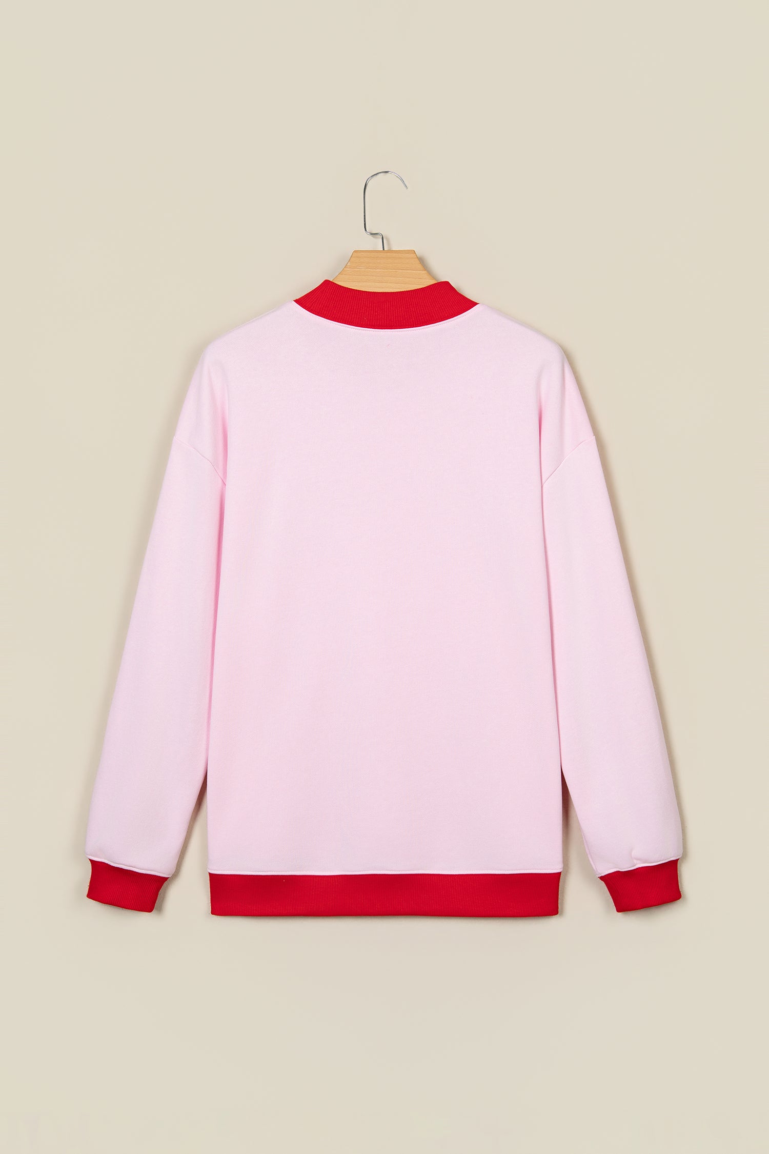 Pink Polka Dot Letter Graphic Colorblock Tunic Sweatshirt - Aaria Tees Aaria Tees