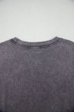 Medium Grey TEXAS Steer Head Graphic Mineral Wash Oversized T Shirt - Aaria Tees Aaria Tees