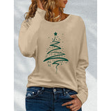 Women’s Long Sleeve Merry Christmas T-Shirt – Cute Christmas Tree Graphic Tee Aaria Tees