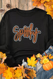 Black Spooky Rhinestone Drop Shoulder Graphic Sweatshirt - Aaria Tees Aaria Tees