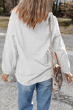 White Glittering Heart Printed Corded Valentines Pullover Sweatshirt - Aaria Tees Aaria Tees